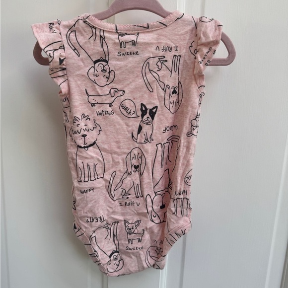 Carter's 12M Girls Light Pink Dog Pattern Bodysuit Onesie - Picture 6 of 7